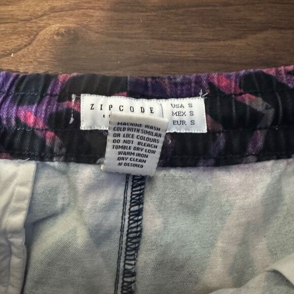 Zipcode Geometric Print Chino Shorts Mens Size Small Black Purple Cotton - Picture 7 of 8
